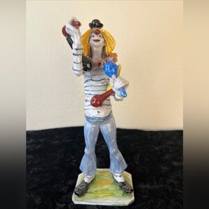 Dino Bencini Art Pottery Juggling Clown Figurine Italy Artist Signed ~ READ PLS